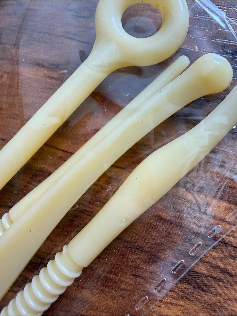 plastic modeling tools designed for shaping polymer clay, fondant, or pottery.